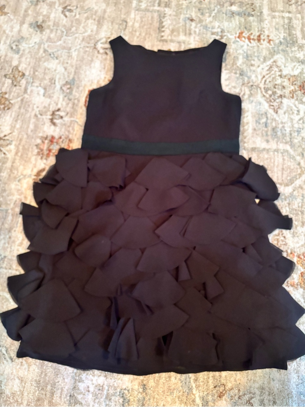 Milly Minis Black Ruffle Hem Party Dress - Picture 1 of 3